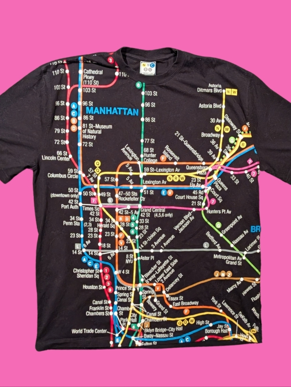 New York City Subway Map T-Shirt Size XL